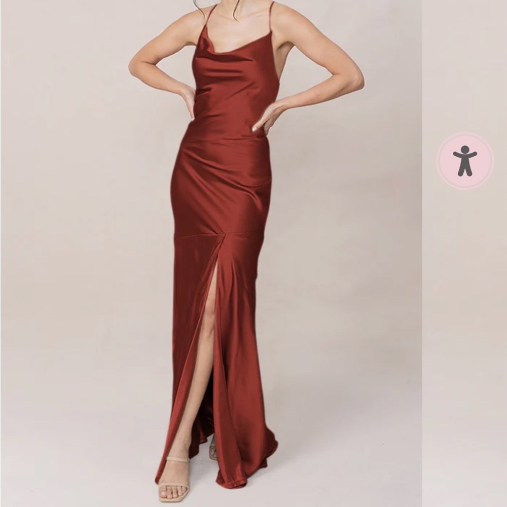 Elegant Rust Red Dress